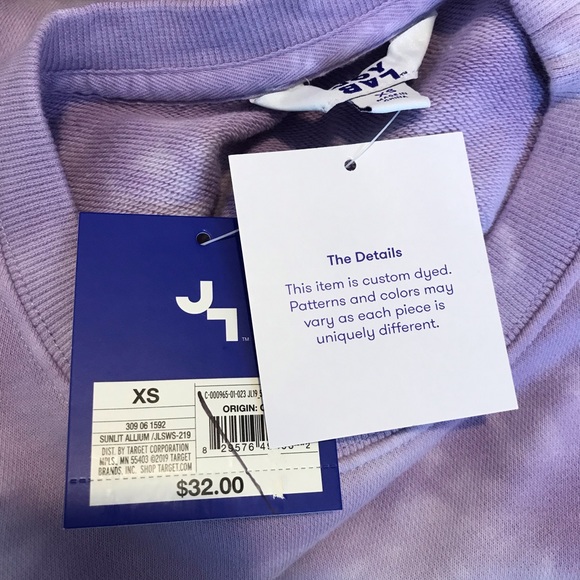 NEW Joy Lab Tie Dye Sweatshirt Purple XS Extra Small Active - Picture 6 of 7